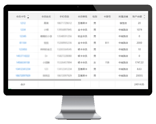 會(huì)員管理界面