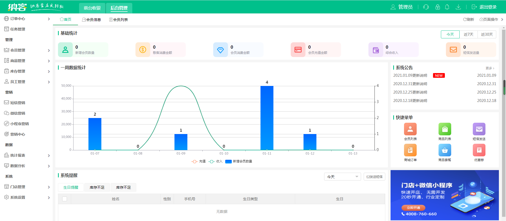 納客積分管理系統(tǒng)軟件價格