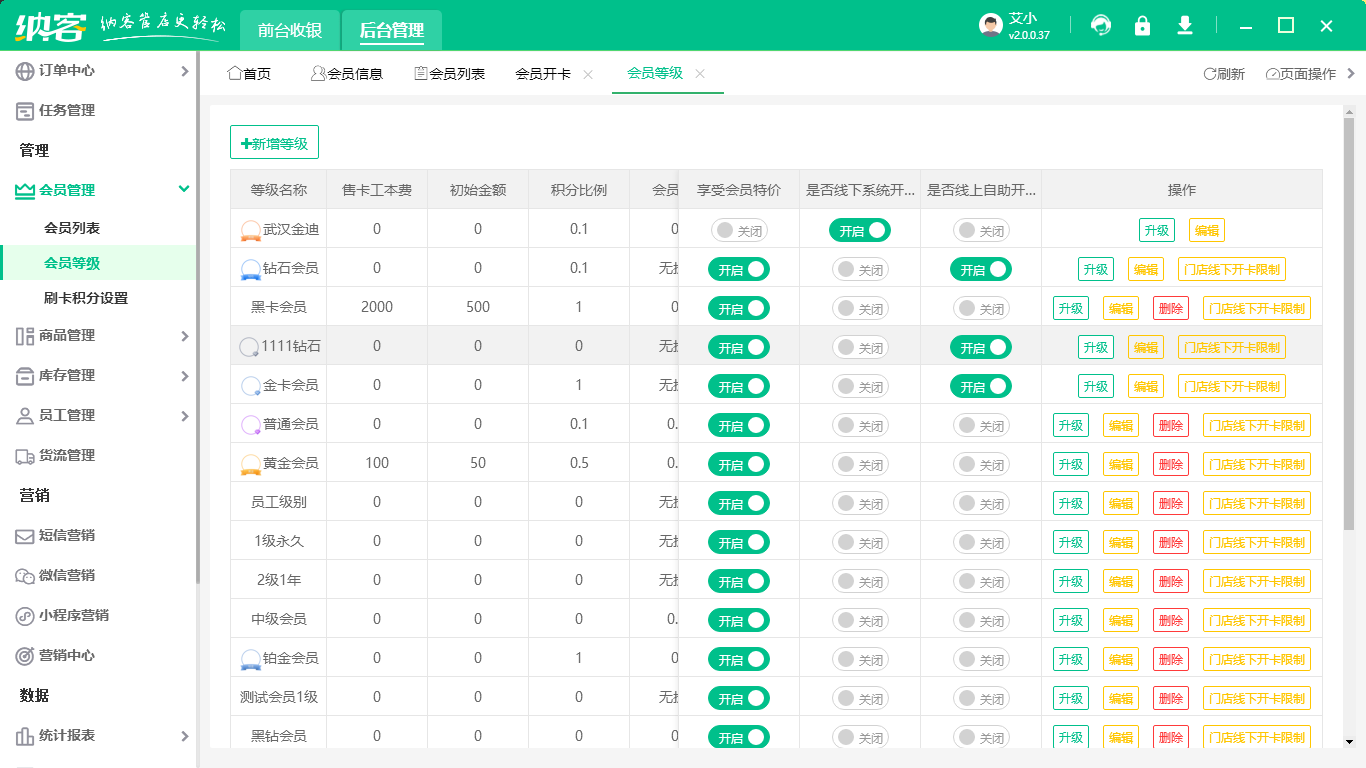 店鋪會(huì)員卡管理系統(tǒng)
